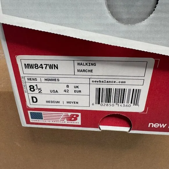 New Balance Sneakers Mens 8.5 D White Blue Walking MW847WN Shoes Athletic NEW