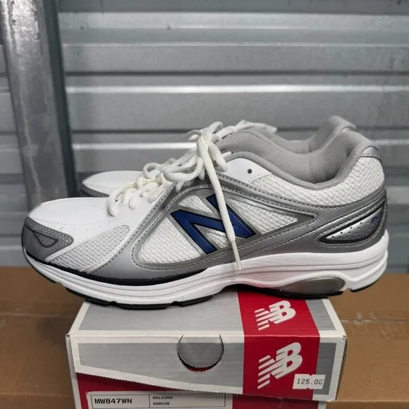 New Balance Sneakers Mens 8.5 D White Blue Walking MW847WN Shoes Athletic NEW
