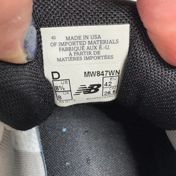 New Balance Sneakers Mens 8.5 D White Blue Walking MW847WN Shoes Athletic NEW