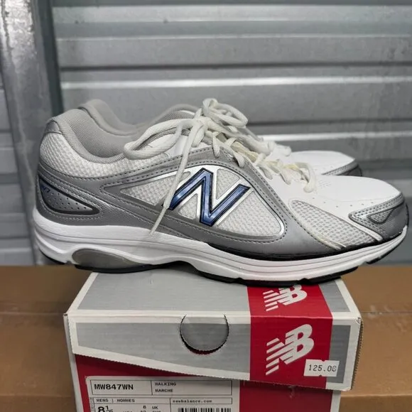 New Balance Sneakers Mens 8.5 D White Blue Walking MW847WN Shoes Athletic NEW