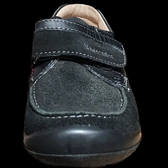NEW biomechanics Kids 131113 C Sab Black Suede Combo Loafer Boat Dress Shoes