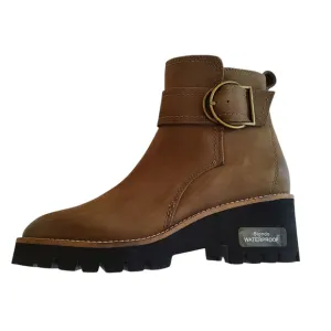 New Blonde Dakota Waterproof Leather Ankle Boots Brown Size 6.5 Olive Green