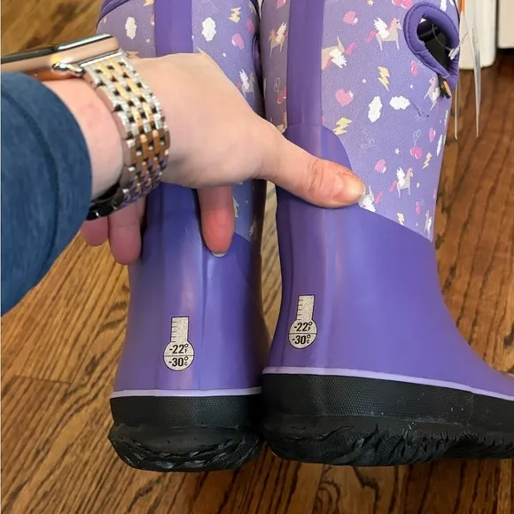 NEW Bogs | Kids Grasp Pegasus Purple Boots -22’F Waterproof Sz 6 Youth