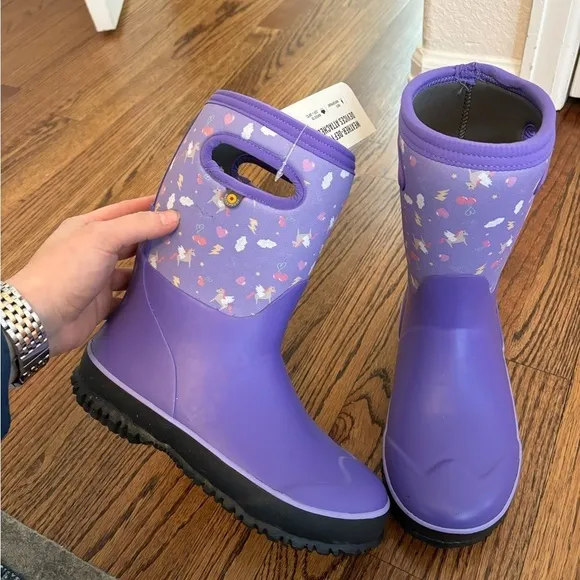 NEW Bogs | Kids Grasp Pegasus Purple Boots -22’F Waterproof Sz 6 Youth