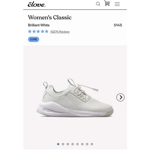 New! Clove Classic Brilliant White Nursing Slip On Sneakers - Size 6