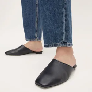 NEW Everlane Black Leather Day Mule in Size 10