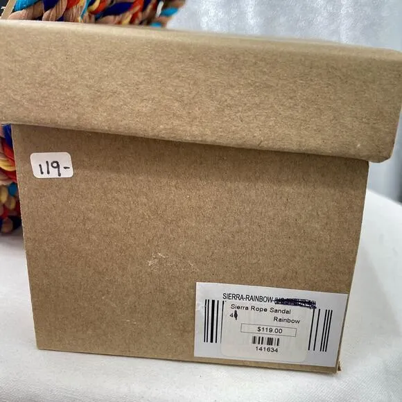 New in Box Salt   Umber Sierra Rope Sandal in Rainbow Women's Size EU41/US10