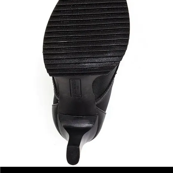 New Karl Lagerfeld Blayze Embellished Ornament Strap Peep Toe Booties Shoes Blk