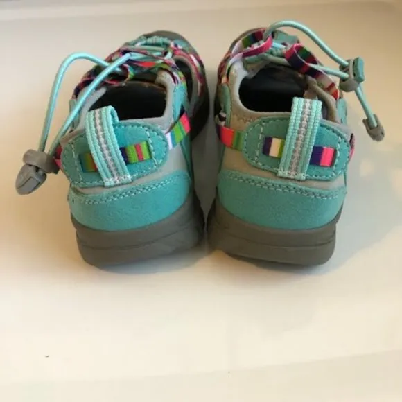 New KEEN Kids' Whisper Raya Fusion Water Sandal Quick Dry Teal Pink Size 4