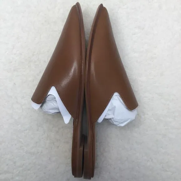 NEW Madewell The Gemma Mule in Leather‎ color English Saddle, size 6.5