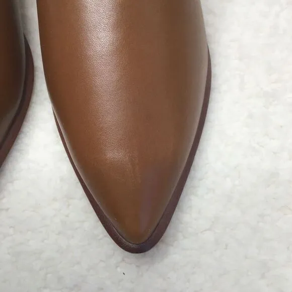 NEW Madewell The Gemma Mule in Leather‎ color English Saddle, size 6.5