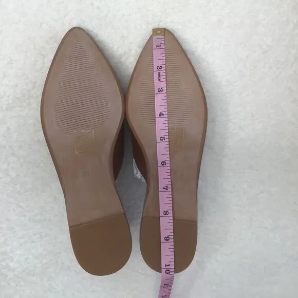 NEW Madewell The Gemma Mule in Leather‎ color English Saddle, size 6.5