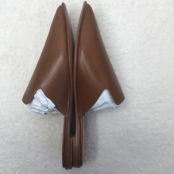 NEW Madewell The Gemma Mule in Leather‎ color English Saddle, size 6.5