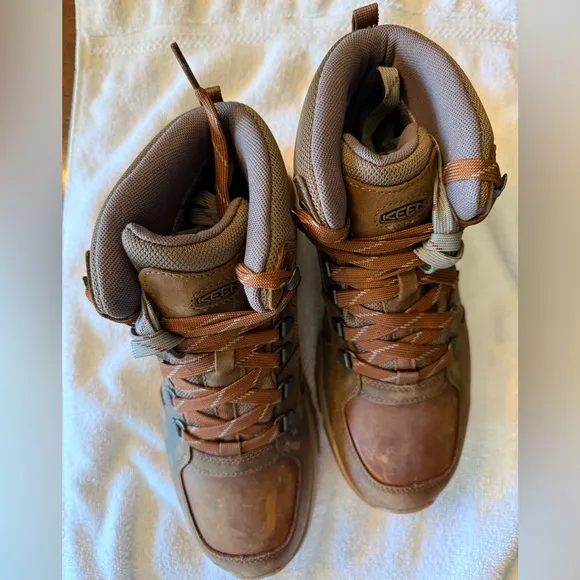 New Men's Keen Brown Waterproof Leather Hiking Boots - Size 8.5 US
