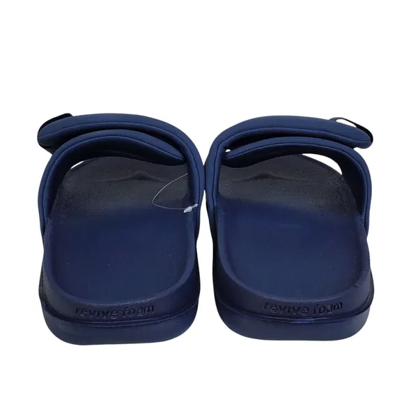New Nike mens offcourt adjust slide sandals thunder blue white summer vacation