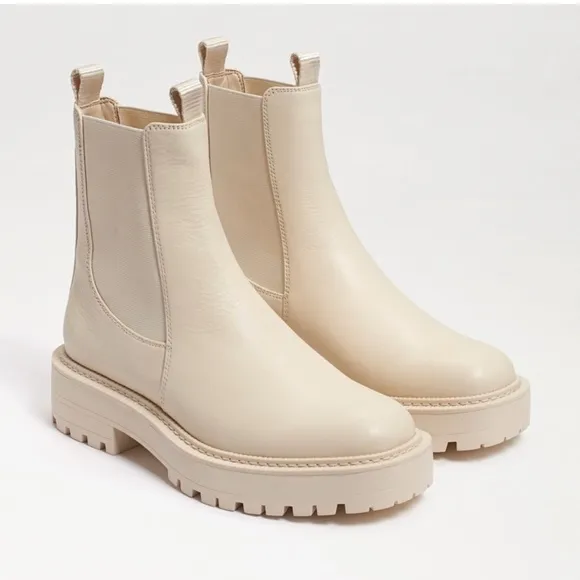 NEW Sam Edelman Modern Ivory Laguna Women's Chelsea Boots Size 9.5W Waterproof