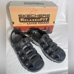 New Size 12 Sketchers Relaxed Fit Tresmen men’s grey Outdoor Sandals 204111