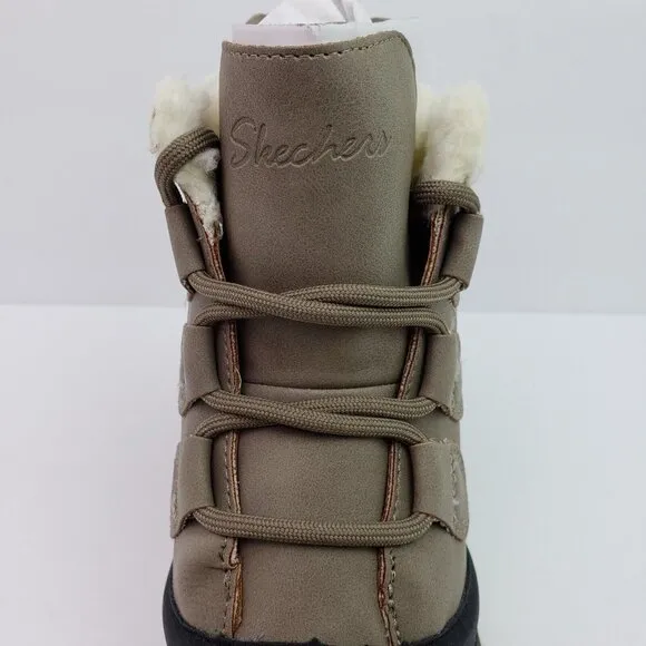 NEW Skechers Jagged Pond Womens Size 5 Black Taupe Waterproof Duck Boots 167286
