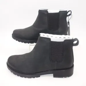 NEW Sorel Emelie II Chelsea Waterproof Black Leather Boots Women's 10.5
