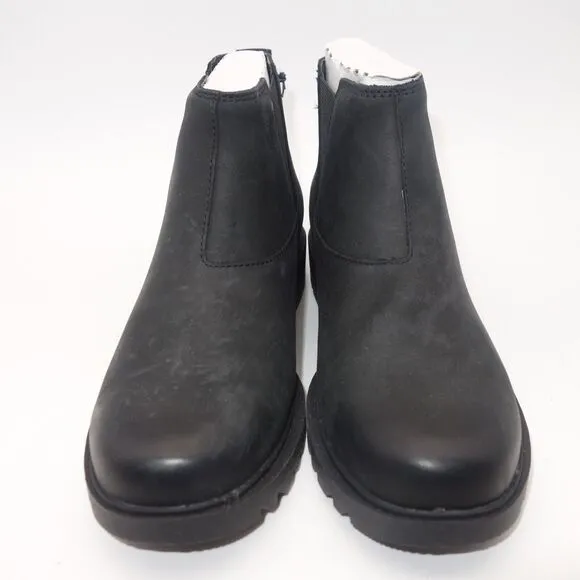 NEW Sorel Emelie II Chelsea Waterproof Black Leather Boots Women's 10.5