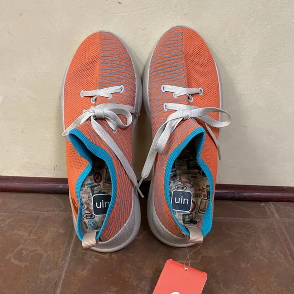 New! UIN Mijas Knitted Orange &amp; Blue shoes size 10 Men’s
