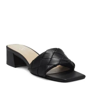 NEW! Vince Camuto Semtera Black Leather Block Heel Sandal - Size 10