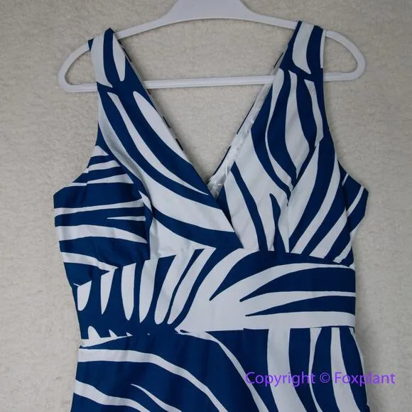 New! White House Black‎ Market Sleeveless V-Neck Sateen Midi Dress, size 4