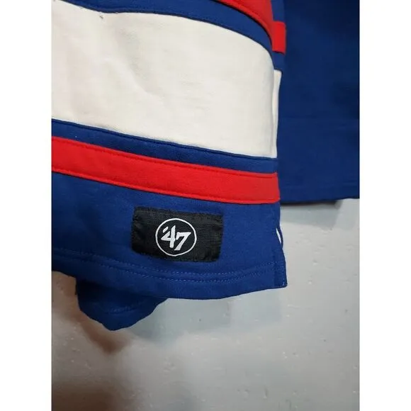 New York Giants‎ NFL Lacer Hoodie Sweatshirt Hockey Style Men's 47 Brand 5XL NWT