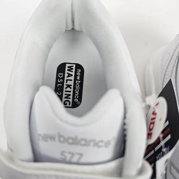 New Balance 577 Walking Tennis Shoes DSL-2 White Women Size 7 1/2 2E EE XWide