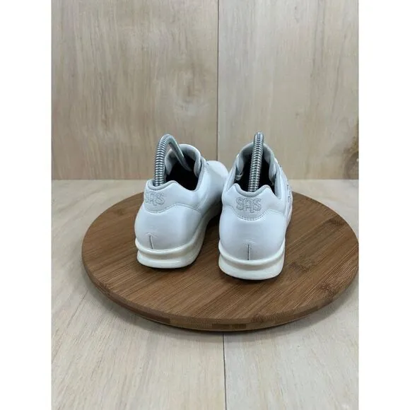 NEW Sas Free Time White Leather Casual Comfort Walking Shoes Womens Size 7.5