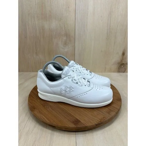 NEW Sas Free Time White Leather Casual Comfort Walking Shoes Womens Size 7.5