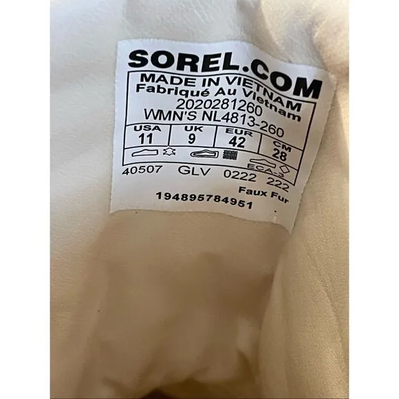 NEW Sorel Brex Cozy Lace Sheepskin Women’s Size 11 Waterproof Boots