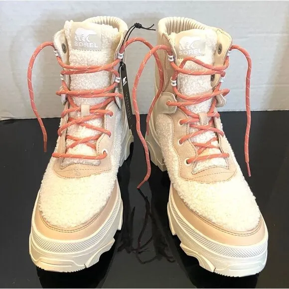 NEW Sorel Brex Cozy Lace Sheepskin Women’s Size 11 Waterproof Boots