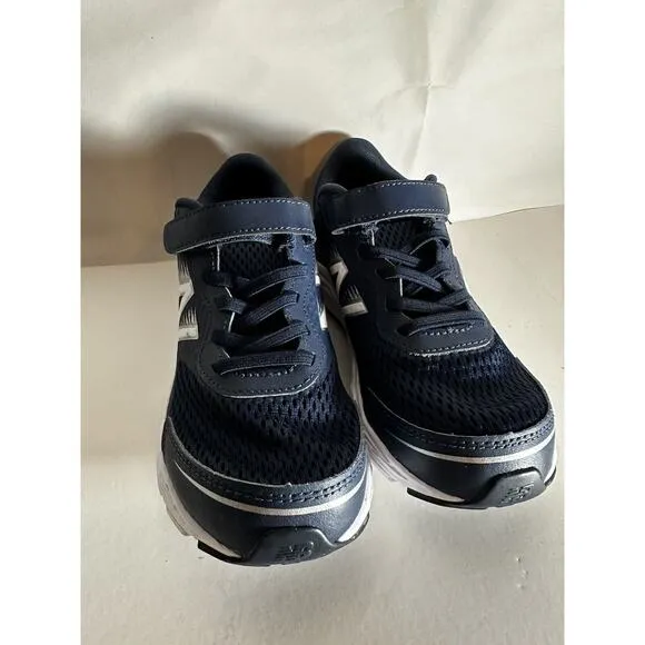 NIB New Balance 680 Running Shoes Navy Kids Size 1.5 Lace Up Strap Sports Jog