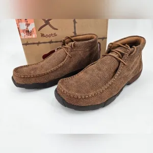 NIB Twisted X Men's Sz 10 W Chukka Driving DISTRESSED GRAIN Moc Shoes MDM0017