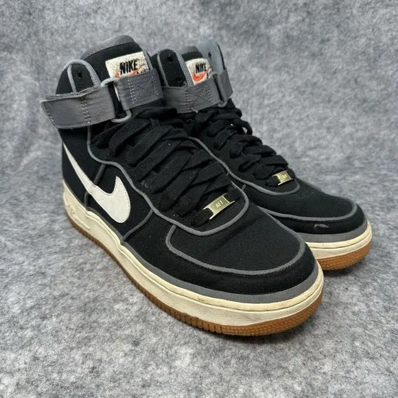 Nike Air Force 1 07 LV8 High Shoes Mens Size 10.5 Black Orange‎ Gum Basketball