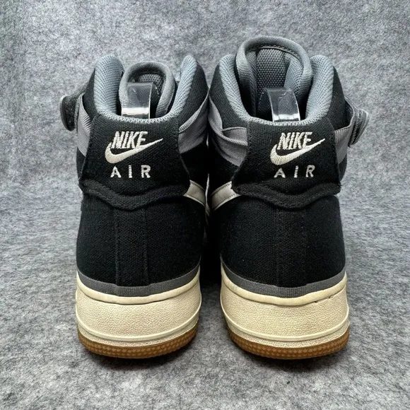 Nike Air Force 1 07 LV8 High Shoes Mens Size 10.5 Black Orange‎ Gum Basketball