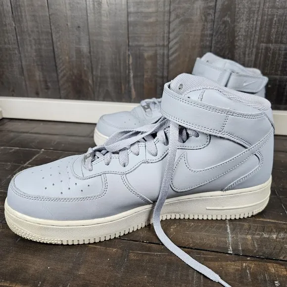 Nike Air Force 1 Mid Shoes Mens 11 Wolf Grey White Basketball Athletic Sneakers