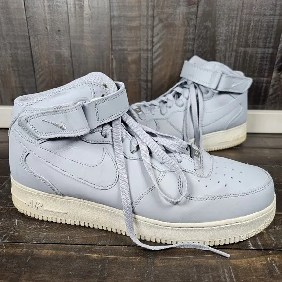 Nike Air Force 1 Mid Shoes Mens 11 Wolf Grey White Basketball Athletic Sneakers