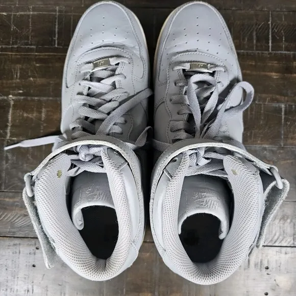 Nike Air Force 1 Mid Shoes Mens 11 Wolf Grey White Basketball Athletic Sneakers