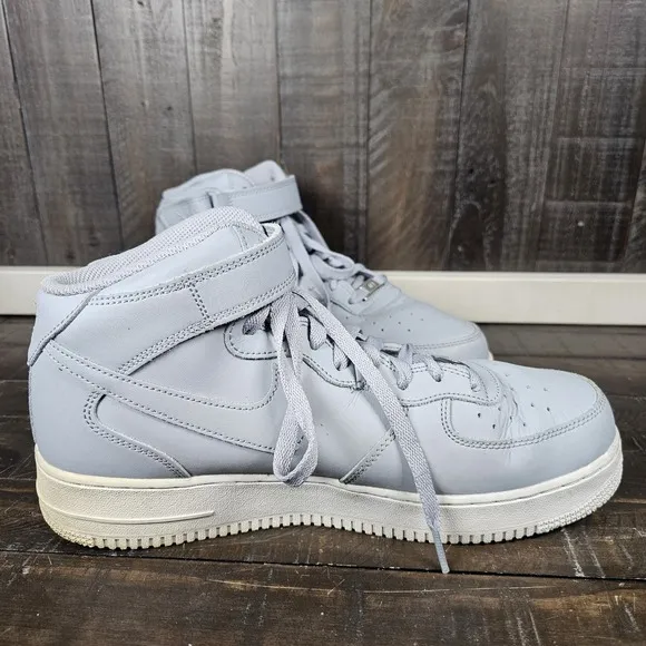 Nike Air Force 1 Mid Shoes Mens 11 Wolf Grey White Basketball Athletic Sneakers