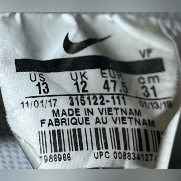 Nike Air Force 1 One ‘07 Mens Size 13 Shoes Sneakers Triple White 315122-111