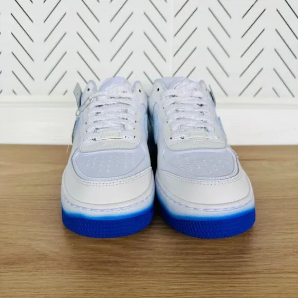🤩Nike Air Force 1 Shadow Women Shoes Sz 7.5 FJ4567-100 Retro White Blue Sneaker