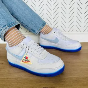 🤩Nike Air Force 1 Shadow Women Shoes Sz 7.5 FJ4567-100 Retro White Blue Sneaker