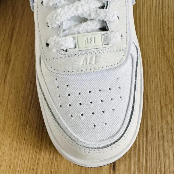 🤩Nike Air Force 1 Shadow Women Shoes Sz 7.5 FJ4567-100 Retro White Blue Sneaker