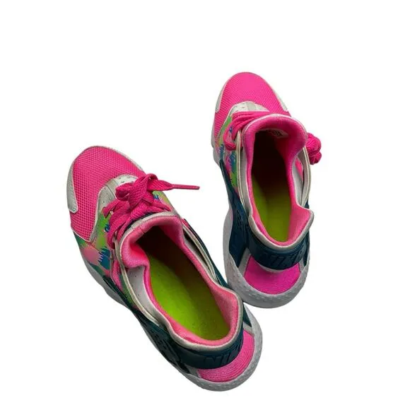 Nike Air Huarache Run Print GS Pink Blast 704946-601 Size 5Y Pink