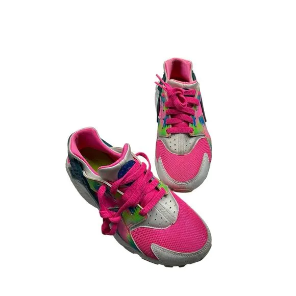 Nike Air Huarache Run Print GS Pink Blast 704946-601 Size 5Y Pink