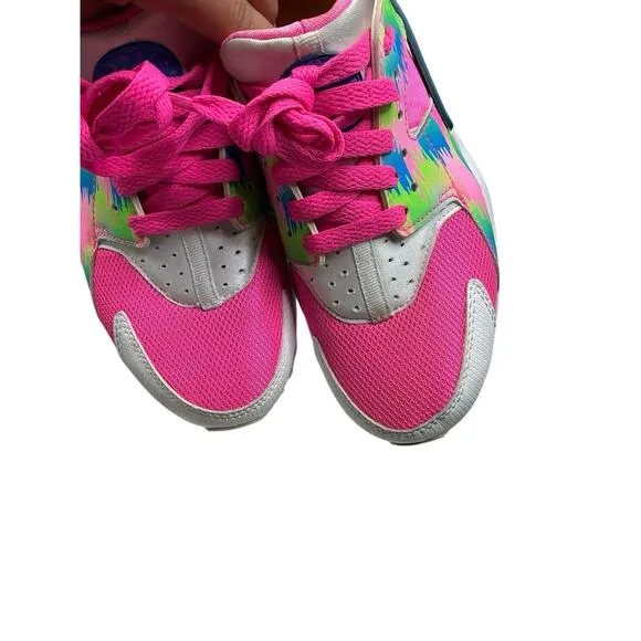 Nike Air Huarache Run Print GS Pink Blast 704946-601 Size 5Y Pink