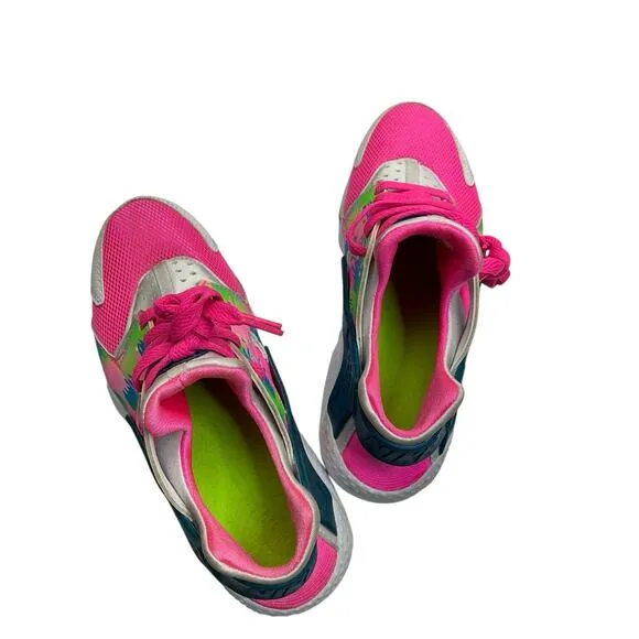 Nike Air Huarache Run Print GS Pink Blast 704946-601 Size 5Y Pink