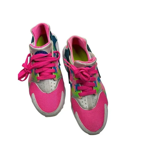 Nike Air Huarache Run Print GS Pink Blast 704946-601 Size 5Y Pink